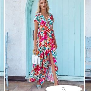 Vici Colorful Wrap Dress